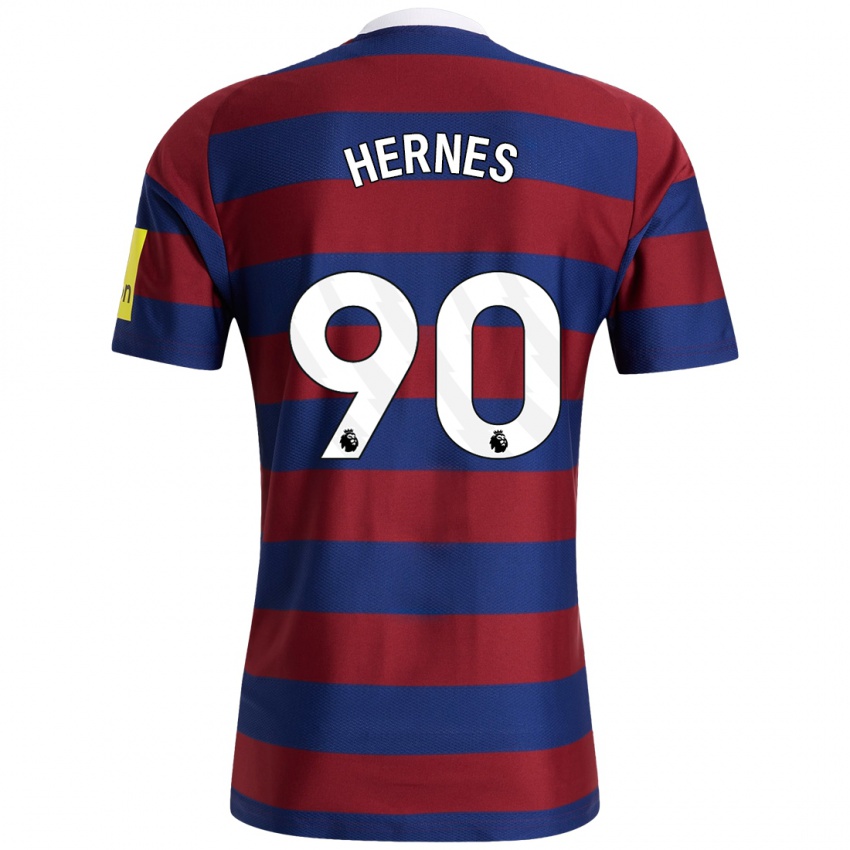 Mænd Travis Hernes #90 Bordeaux Marineblå Udebane Spillertrøjer 2024/25 Trøje T-Shirt