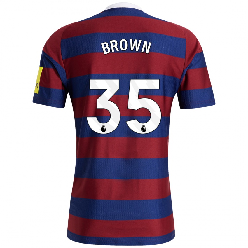 Mænd Will Brown #35 Bordeaux Marineblå Udebane Spillertrøjer 2024/25 Trøje T-Shirt