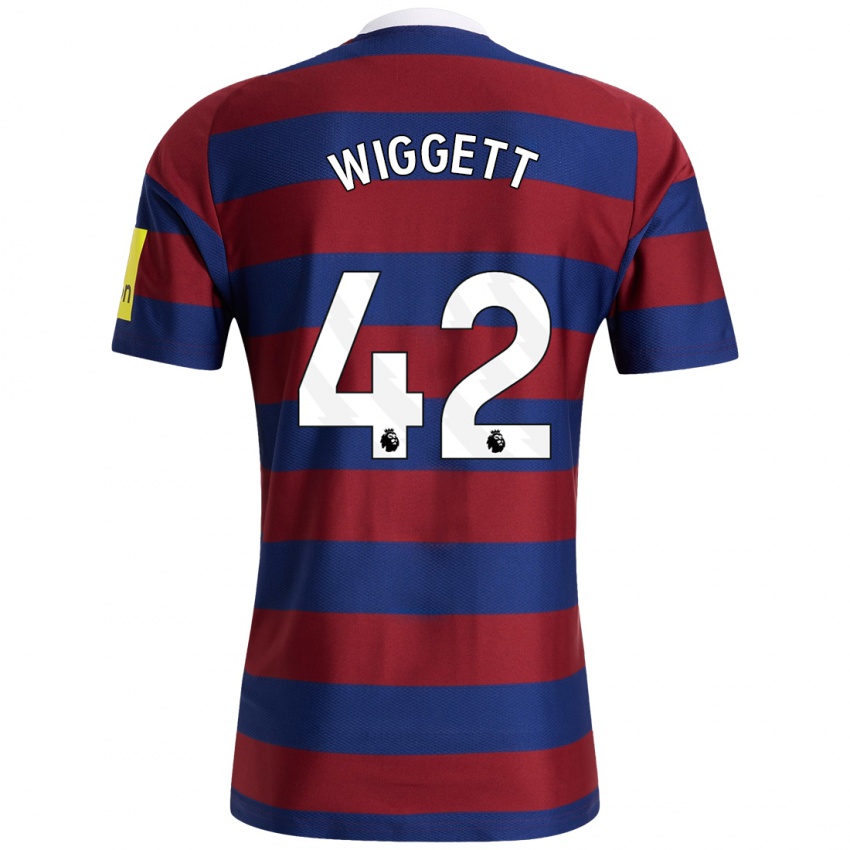 Mænd Charlie Wiggett #42 Bordeaux Marineblå Udebane Spillertrøjer 2024/25 Trøje T-Shirt