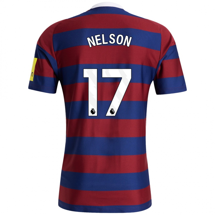 Mænd Erin Nelson #17 Bordeaux Marineblå Udebane Spillertrøjer 2024/25 Trøje T-Shirt