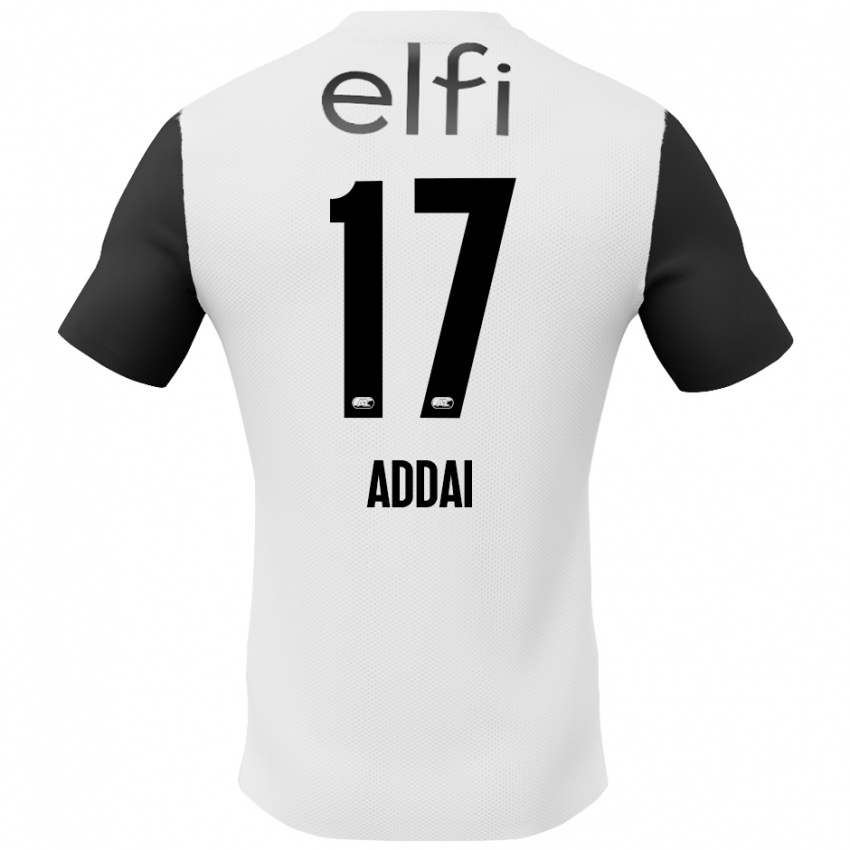 Mænd Jayden Addai #17 Hvid Sort Udebane Spillertrøjer 2024/25 Trøje T-Shirt