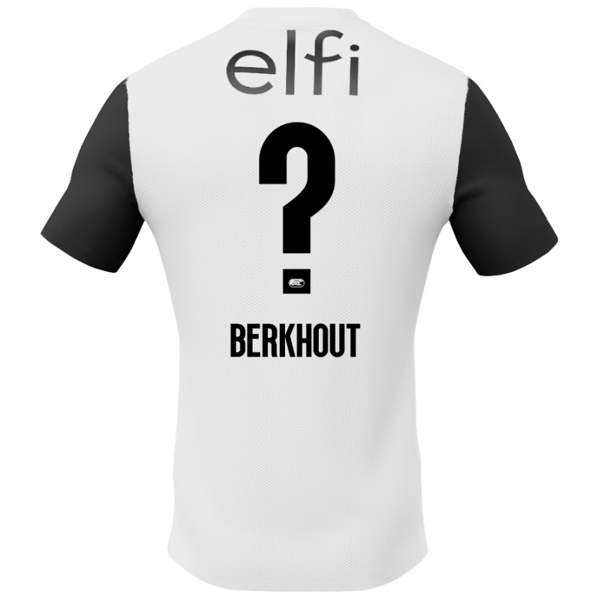 Mænd Jorn Berkhout #0 Hvid Sort Udebane Spillertrøjer 2024/25 Trøje T-Shirt