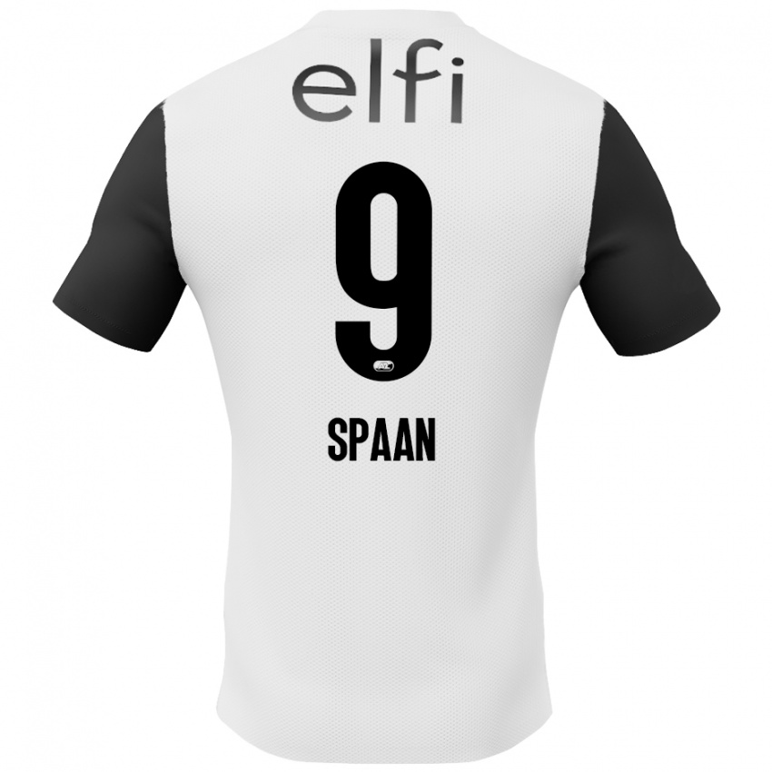 Mænd Floor Spaan #9 Hvid Sort Udebane Spillertrøjer 2024/25 Trøje T-Shirt