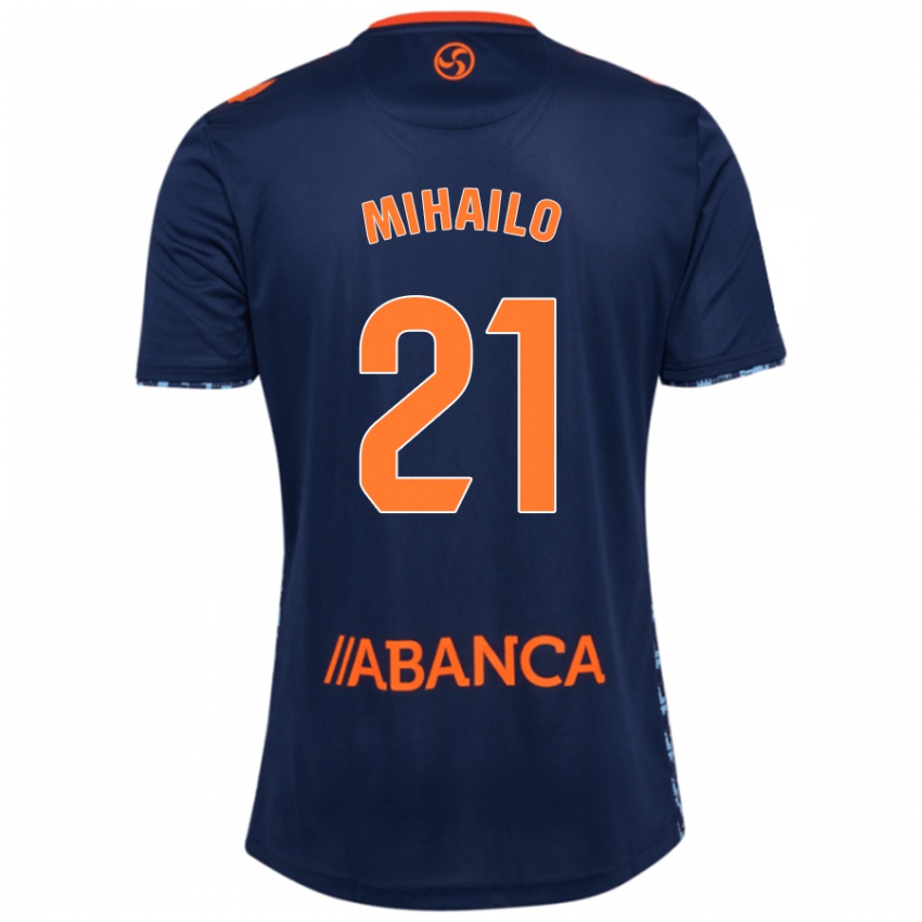 Mænd Mihailo Ristic #21 Marineblå Udebane Spillertrøjer 2024/25 Trøje T-Shirt