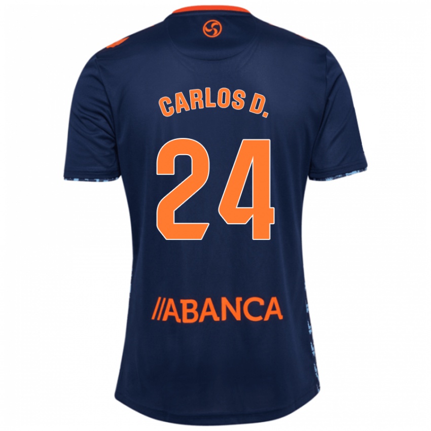 Mænd Carlos Dominguez #24 Marineblå Udebane Spillertrøjer 2024/25 Trøje T-Shirt