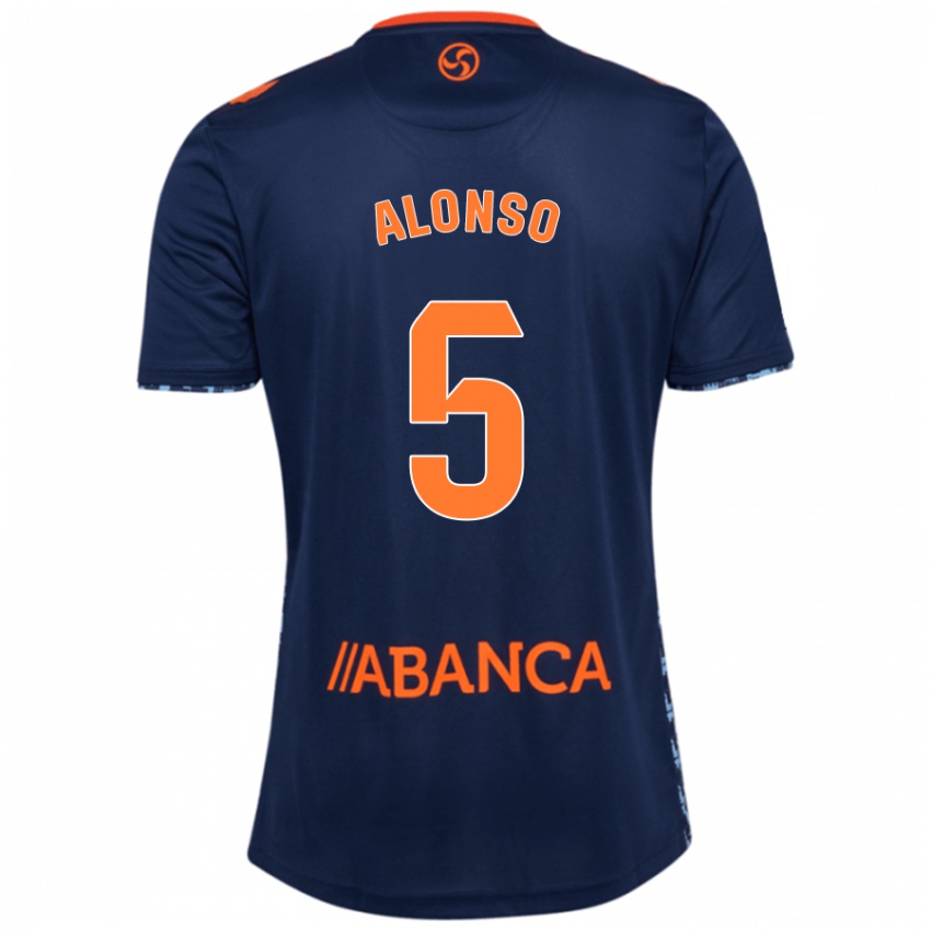 Mænd Gael Alonso #5 Marineblå Udebane Spillertrøjer 2024/25 Trøje T-Shirt