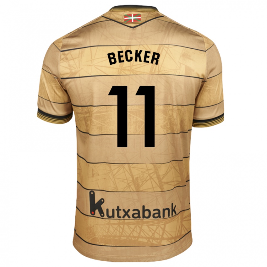 Mænd Sheraldo Becker #11 Brun Udebane Spillertrøjer 2024/25 Trøje T-Shirt