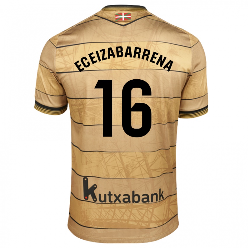 Mænd Jon Eceizabarrena #16 Brun Udebane Spillertrøjer 2024/25 Trøje T-Shirt