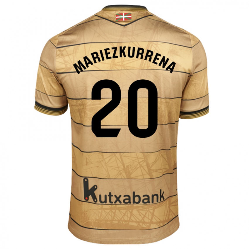 Mænd Arkaitz Mariezkurrena #20 Brun Udebane Spillertrøjer 2024/25 Trøje T-Shirt