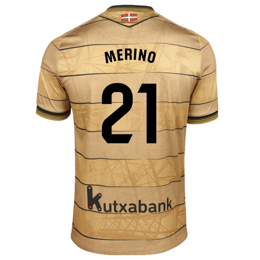 Mænd Jon Merino #21 Brun Udebane Spillertrøjer 2024/25 Trøje T-Shirt