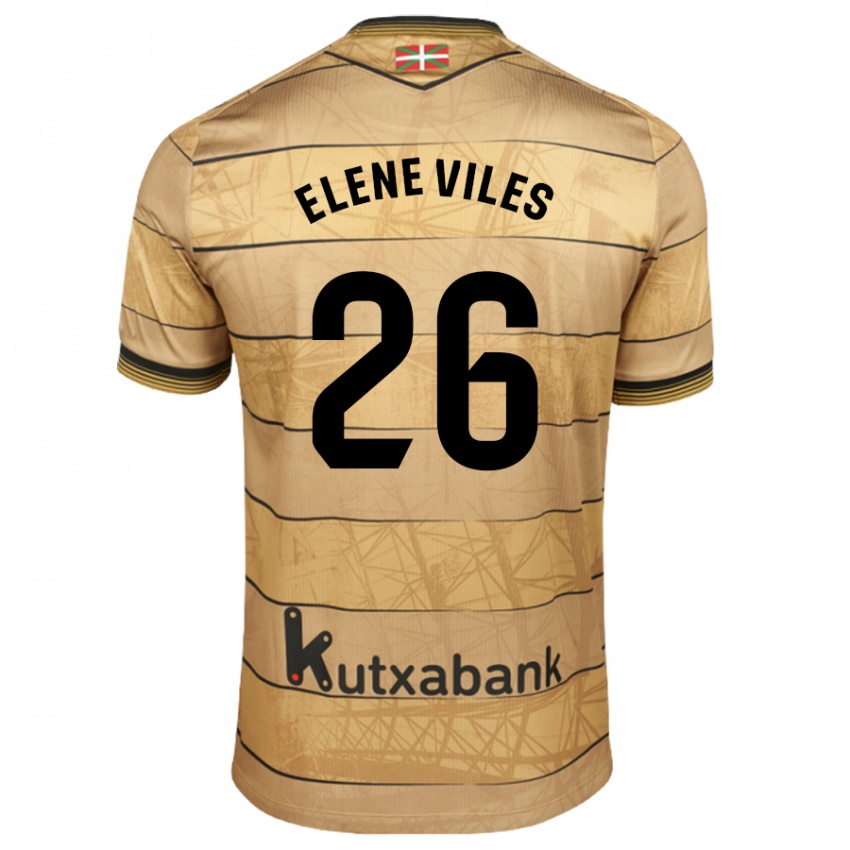 Mænd Elene Viles Odriozola #26 Brun Udebane Spillertrøjer 2024/25 Trøje T-Shirt