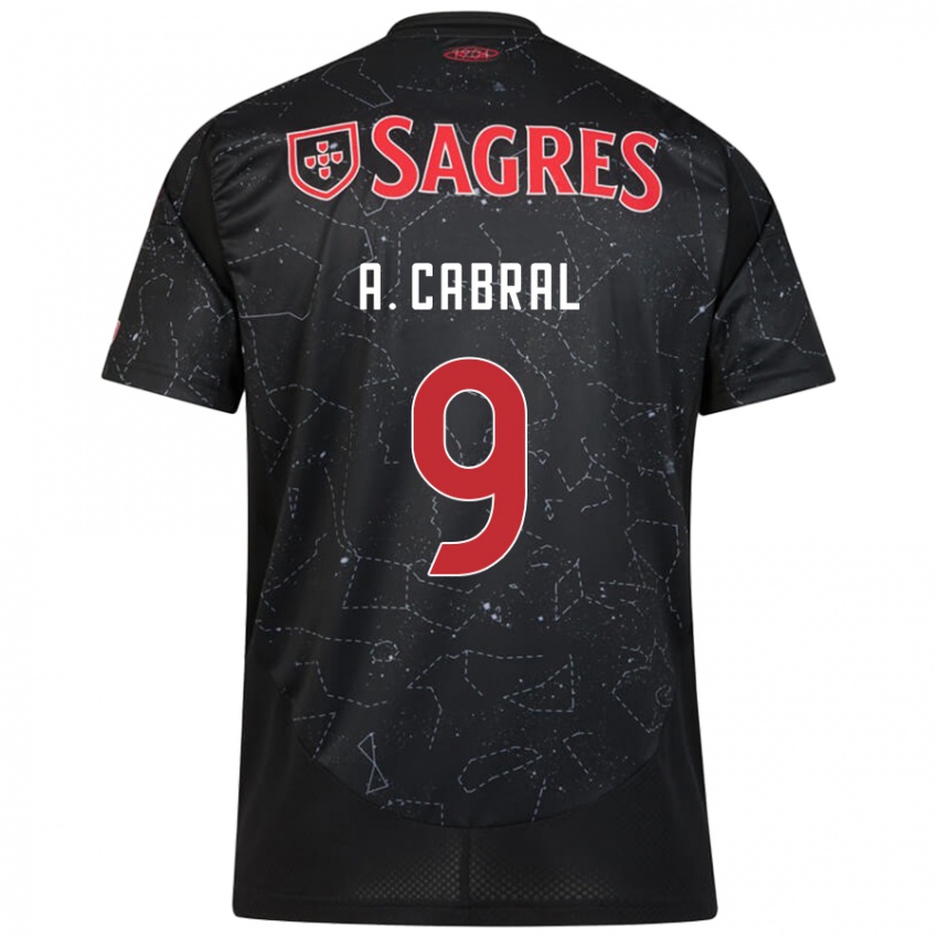 Mænd Arthur Cabral #9 Sort Rød Udebane Spillertrøjer 2024/25 Trøje T-Shirt