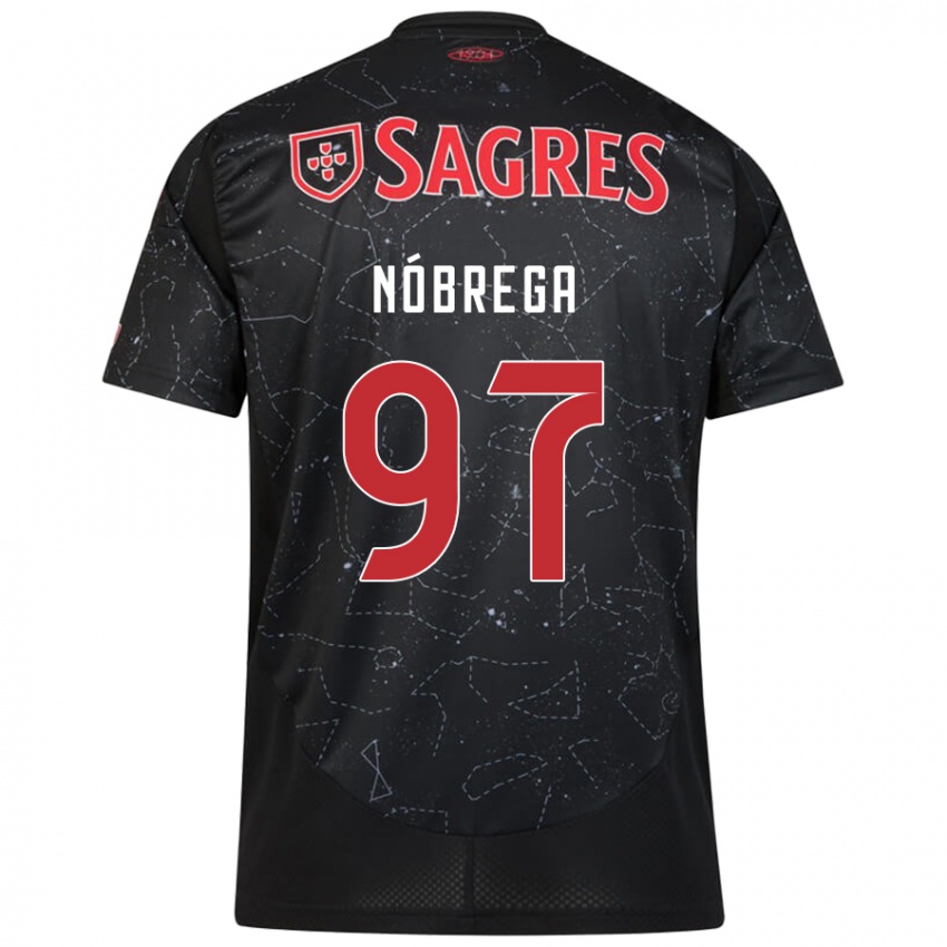 Mænd Ricardo Nóbrega #97 Sort Rød Udebane Spillertrøjer 2024/25 Trøje T-Shirt