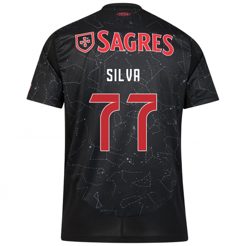 Mænd Jessica Silva #77 Sort Rød Udebane Spillertrøjer 2024/25 Trøje T-Shirt