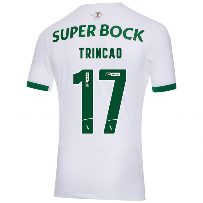 Mænd Trincão #17 Hvid Grøn Udebane Spillertrøjer 2024/25 Trøje T-Shirt