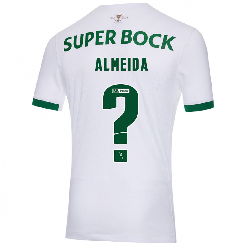 Mænd Miguel Almeida #0 Hvid Grøn Udebane Spillertrøjer 2024/25 Trøje T-Shirt