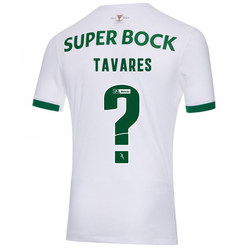 Mænd Leonardo Tavares #0 Hvid Grøn Udebane Spillertrøjer 2024/25 Trøje T-Shirt