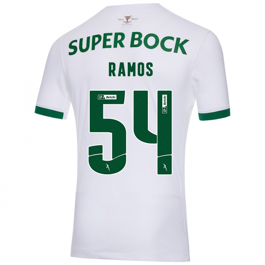 Mænd Bruno Ramos #54 Hvid Grøn Udebane Spillertrøjer 2024/25 Trøje T-Shirt