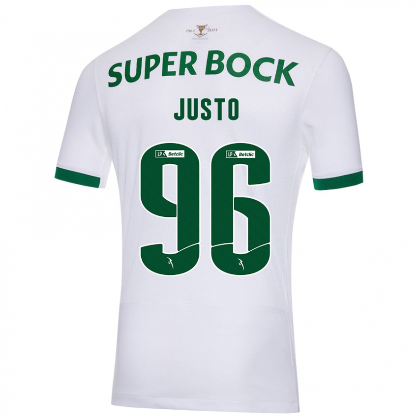 Mænd Samuel Justo #96 Hvid Grøn Udebane Spillertrøjer 2024/25 Trøje T-Shirt