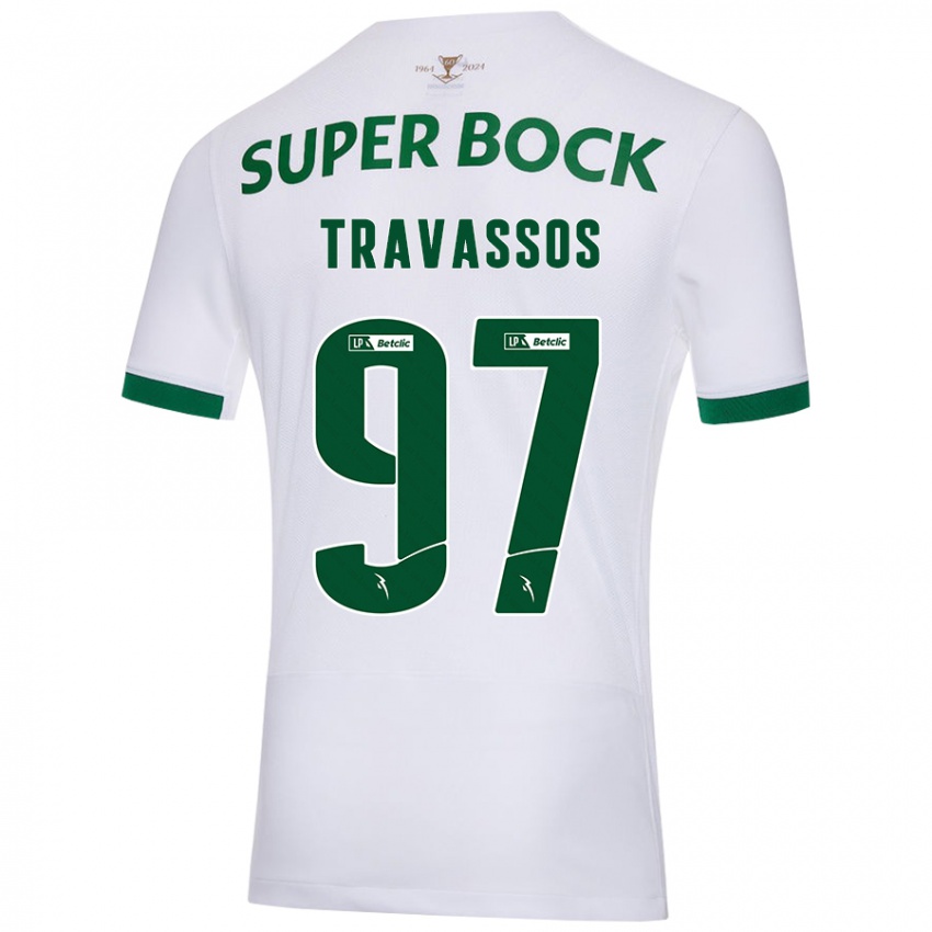 Mænd Travassos #97 Hvid Grøn Udebane Spillertrøjer 2024/25 Trøje T-Shirt