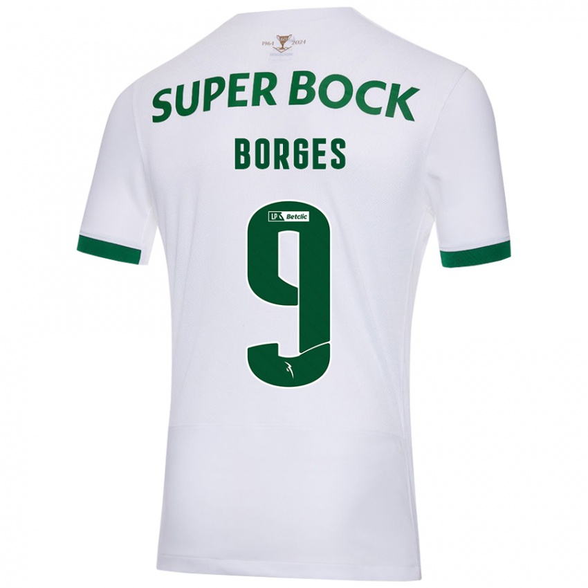 Mænd Ana Borges #9 Hvid Grøn Udebane Spillertrøjer 2024/25 Trøje T-Shirt