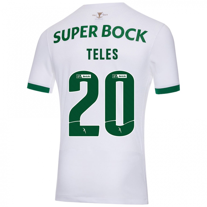 Mænd Ana Isabel Teles #20 Hvid Grøn Udebane Spillertrøjer 2024/25 Trøje T-Shirt