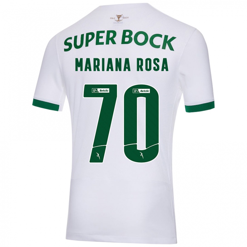 Mænd Mariana Silva Pinto Vilaça Da Rosa #70 Hvid Grøn Udebane Spillertrøjer 2024/25 Trøje T-Shirt