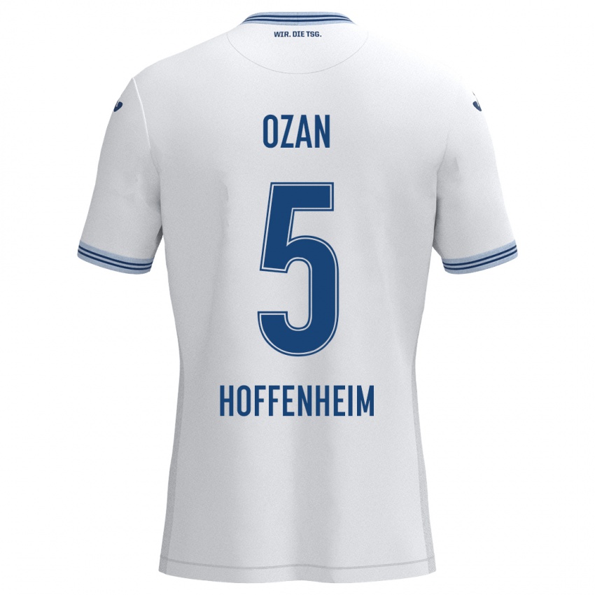 Mænd Ozan Kabak #5 Hvid Blå Udebane Spillertrøjer 2024/25 Trøje T-Shirt