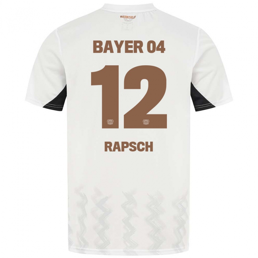 Mænd Simeon Rapsch #12 Hvid Sort Udebane Spillertrøjer 2024/25 Trøje T-Shirt