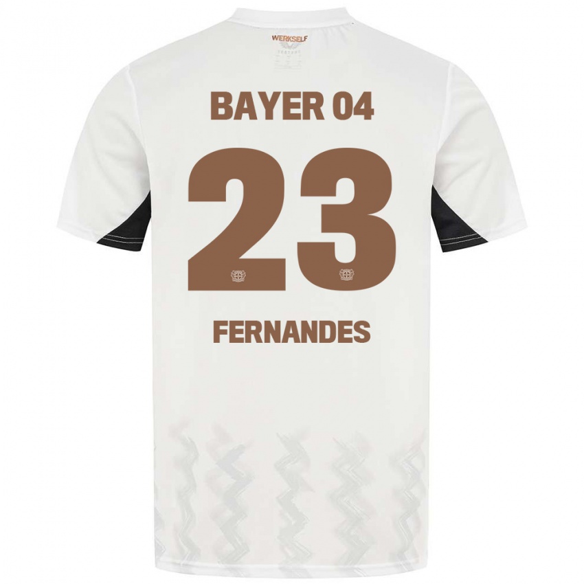 Mænd Tyron Fernandes #23 Hvid Sort Udebane Spillertrøjer 2024/25 Trøje T-Shirt