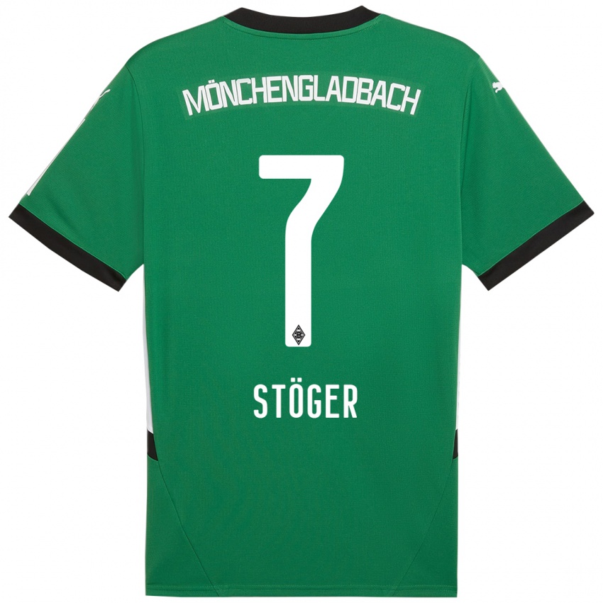 Mænd Kevin Stöger #7 Grøn Hvid Udebane Spillertrøjer 2024/25 Trøje T-Shirt