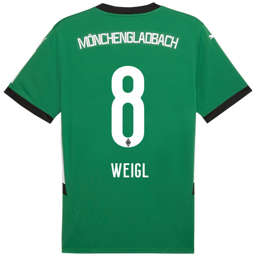 Mænd Julian Weigl #8 Grøn Hvid Udebane Spillertrøjer 2024/25 Trøje T-Shirt