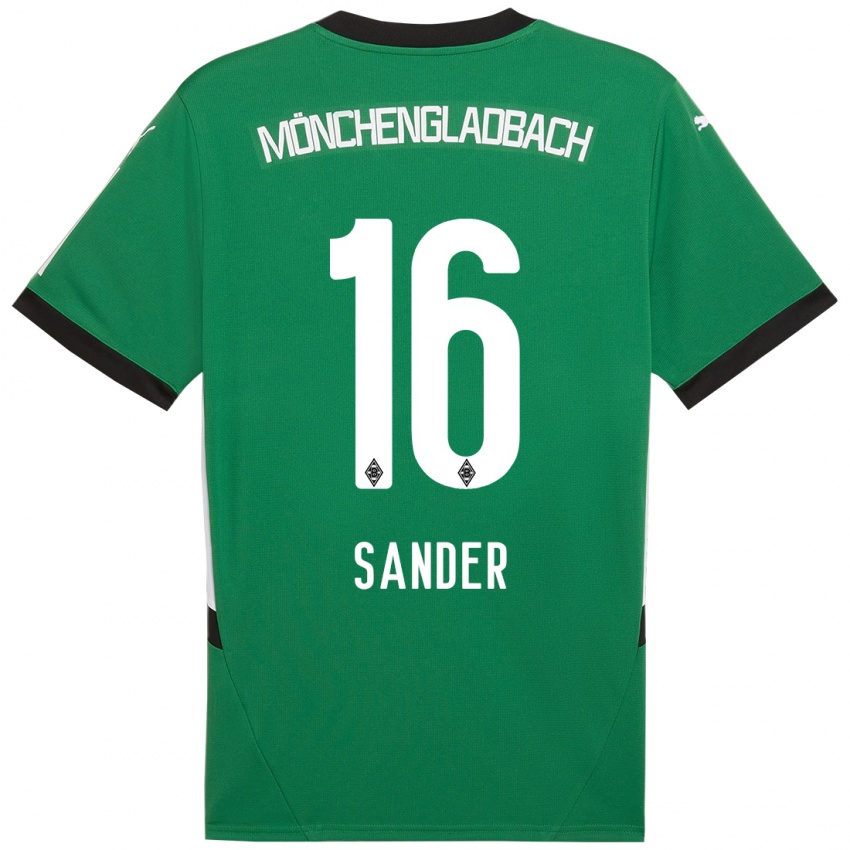 Mænd Philipp Sander #16 Grøn Hvid Udebane Spillertrøjer 2024/25 Trøje T-Shirt