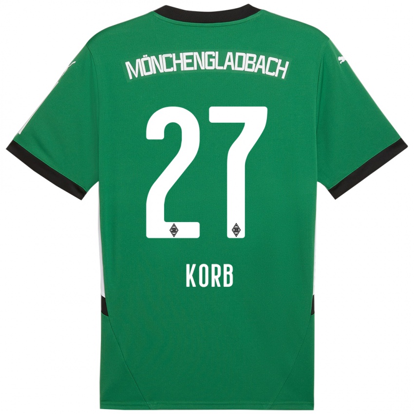 Mænd Julian Korb #27 Grøn Hvid Udebane Spillertrøjer 2024/25 Trøje T-Shirt