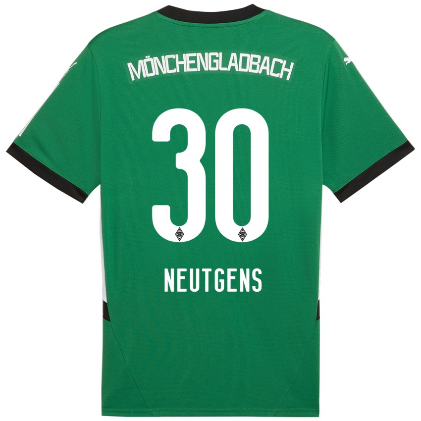 Mænd Maximilian Neutgens #30 Grøn Hvid Udebane Spillertrøjer 2024/25 Trøje T-Shirt