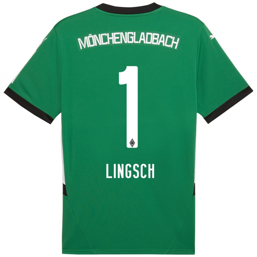 Mænd Tina Lingsch #1 Grøn Hvid Udebane Spillertrøjer 2024/25 Trøje T-Shirt