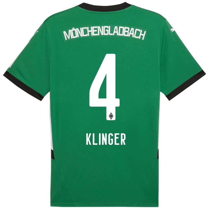 Mænd Nina Klinger #4 Grøn Hvid Udebane Spillertrøjer 2024/25 Trøje T-Shirt