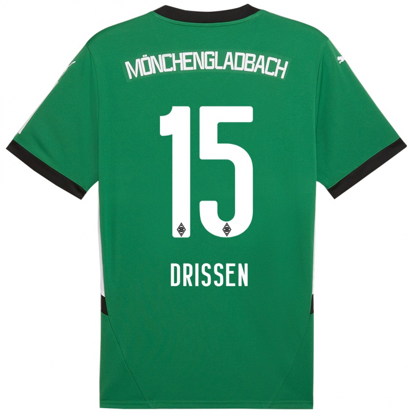 Mænd Sam Drissen #15 Grøn Hvid Udebane Spillertrøjer 2024/25 Trøje T-Shirt