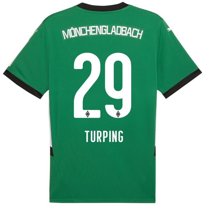 Mænd Selim Turping #29 Grøn Hvid Udebane Spillertrøjer 2024/25 Trøje T-Shirt