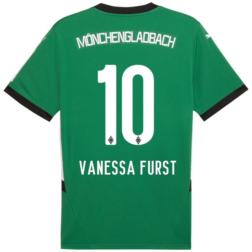 Mænd Vanessa Fürst #10 Grøn Hvid Udebane Spillertrøjer 2024/25 Trøje T-Shirt