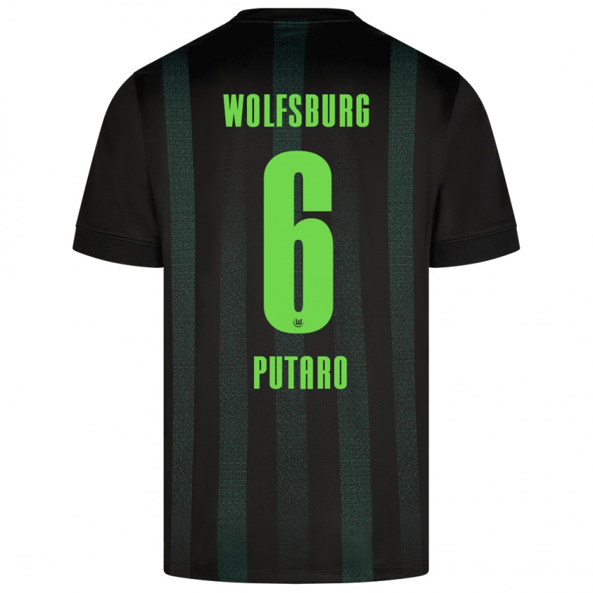 Mænd Luca Putaro #6 Mørkegrøn Udebane Spillertrøjer 2024/25 Trøje T-Shirt