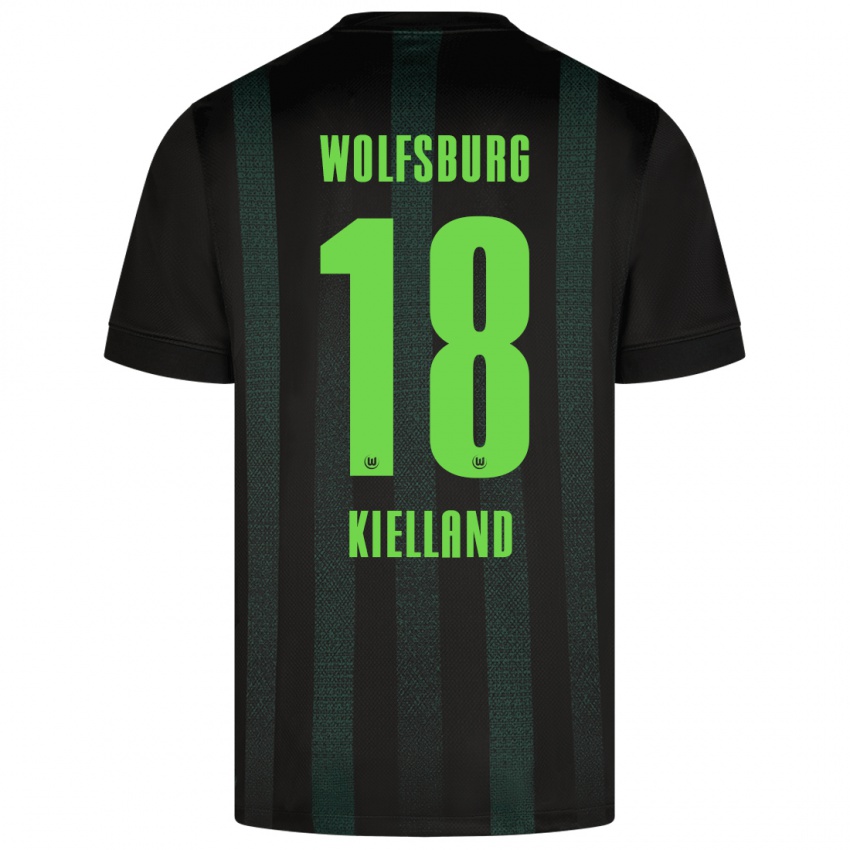 Mænd Justine Kielland #18 Mørkegrøn Udebane Spillertrøjer 2024/25 Trøje T-Shirt