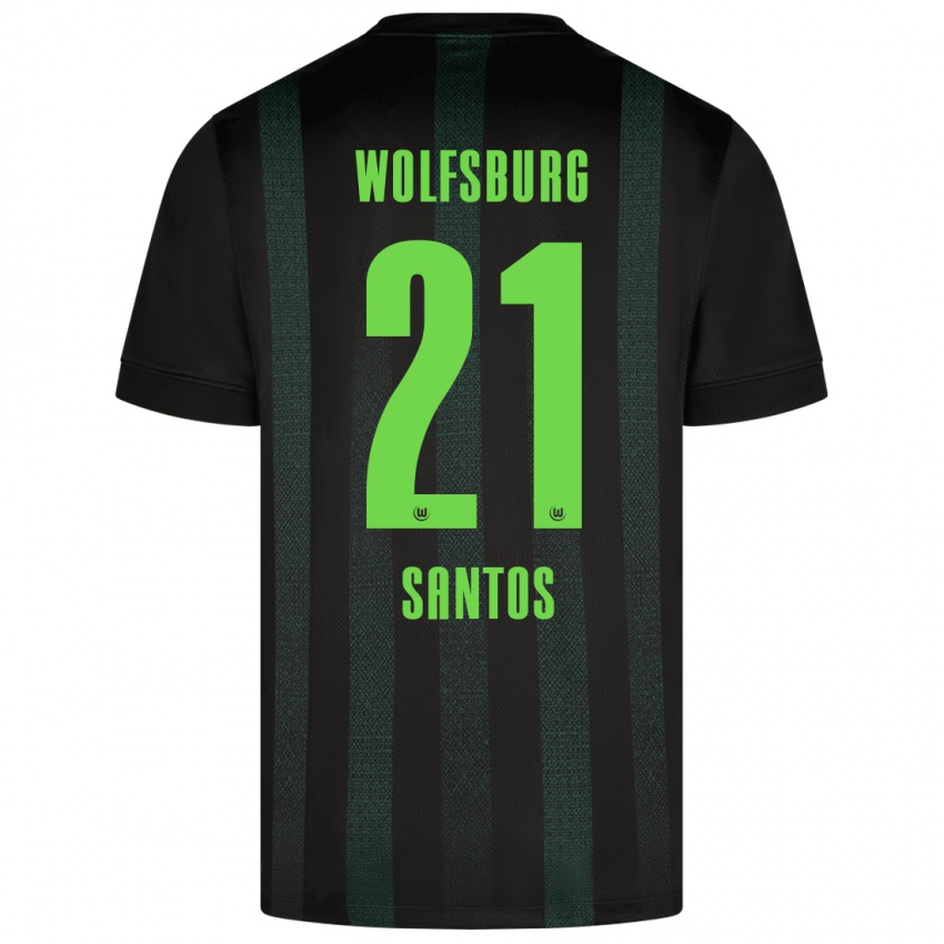 Mænd Leonardo Santos #21 Mørkegrøn Udebane Spillertrøjer 2024/25 Trøje T-Shirt