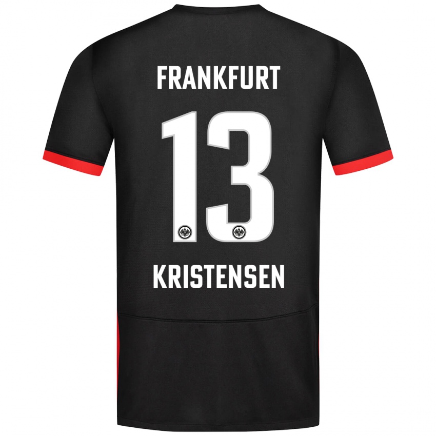 Mænd Rasmus Kristensen #13 Sort Udebane Spillertrøjer 2024/25 Trøje T-Shirt