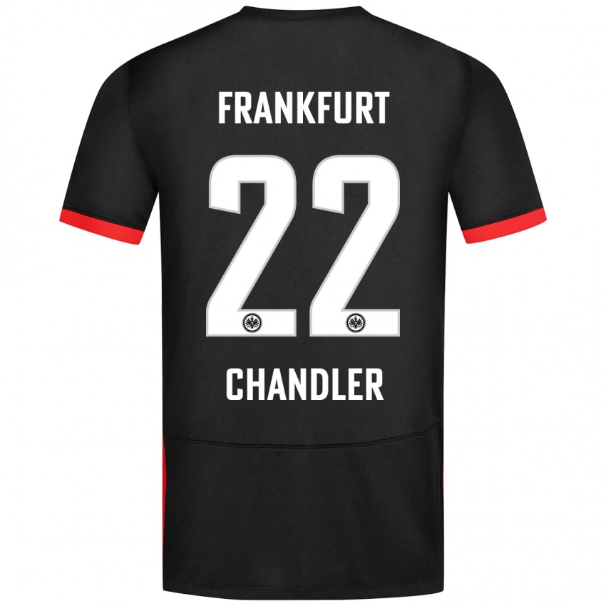 Mænd Timothy Chandler #22 Sort Udebane Spillertrøjer 2024/25 Trøje T-Shirt