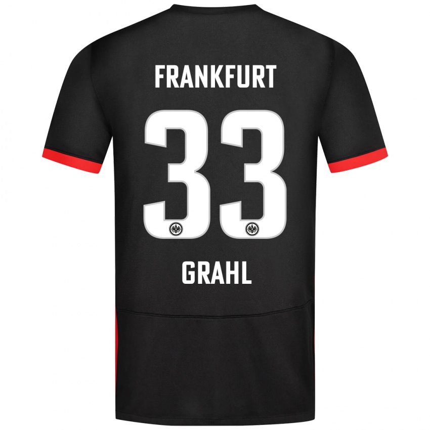 Mænd Jens Grahl #33 Sort Udebane Spillertrøjer 2024/25 Trøje T-Shirt