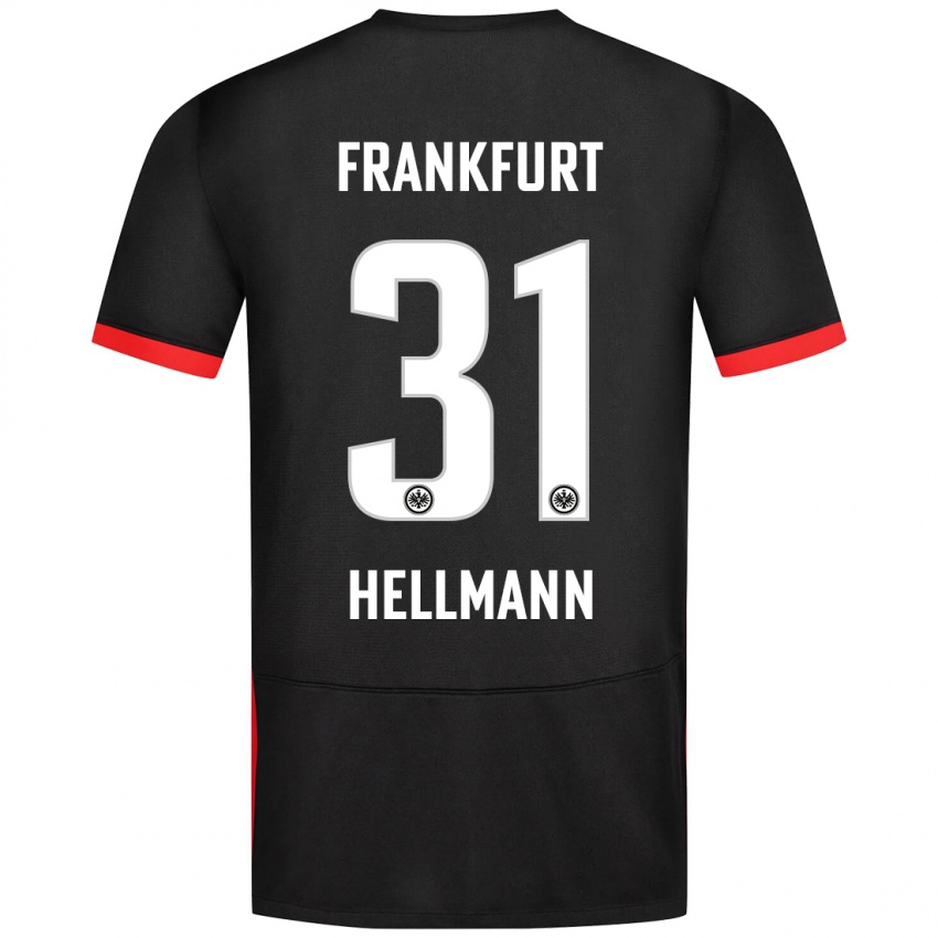 Mænd Melvin Hellmann #31 Sort Udebane Spillertrøjer 2024/25 Trøje T-Shirt