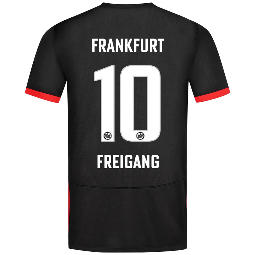 Mænd Laura Freigang #10 Sort Udebane Spillertrøjer 2024/25 Trøje T-Shirt