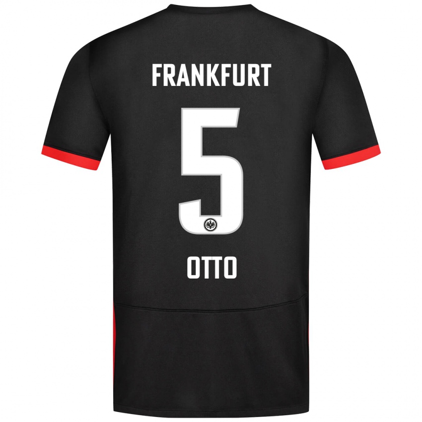 Mænd Fynn Otto #5 Sort Udebane Spillertrøjer 2024/25 Trøje T-Shirt