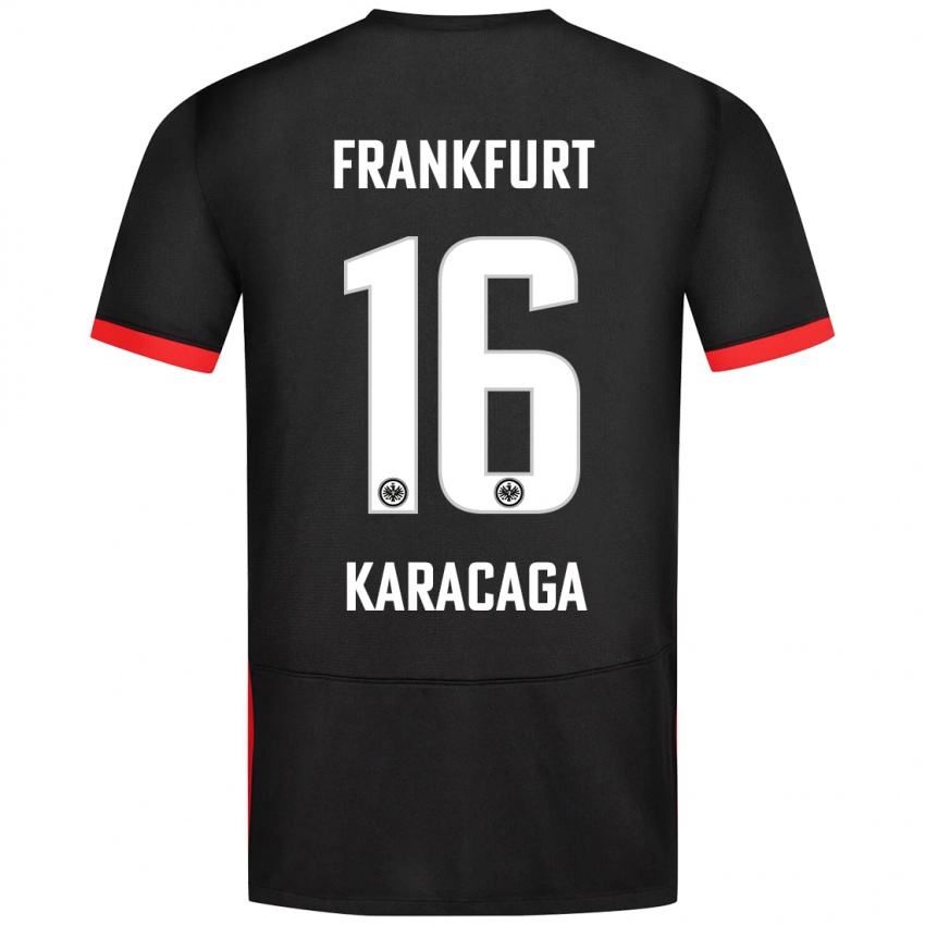 Mænd Tom Karacaga #16 Sort Udebane Spillertrøjer 2024/25 Trøje T-Shirt